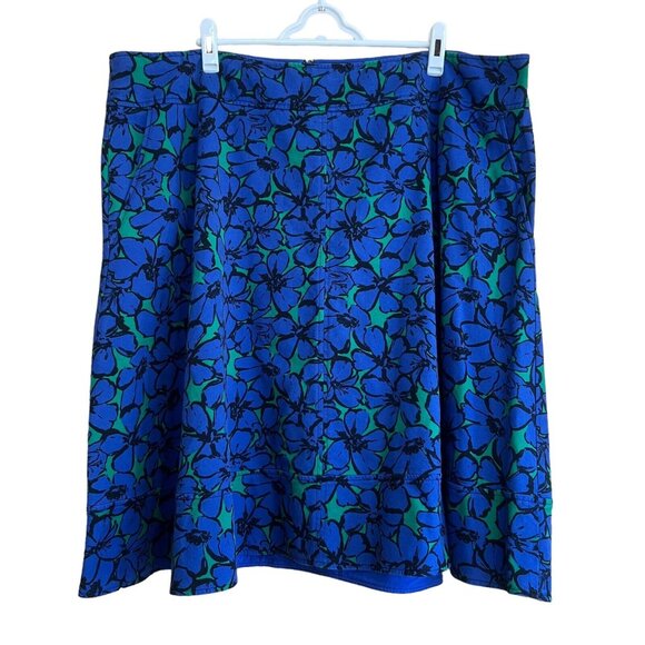 Lane Bryant Womens 28 The Modernist Collection Pop Floral Blue Green Skirt - Picture 1 of 6